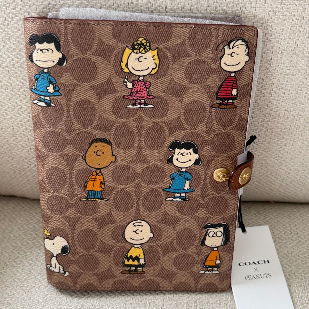 NWT Coach X Peanuts Notebook In Signature Canvas